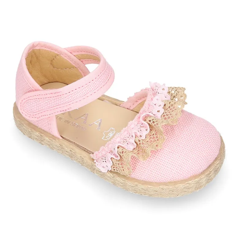 Alpargata baby niña lino PUNTILLA.