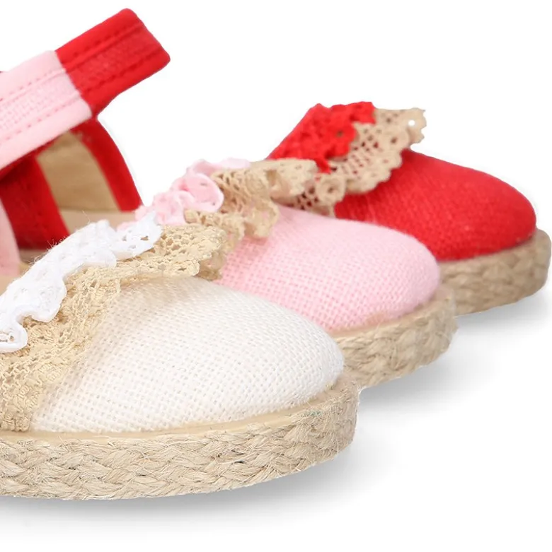 Alpargata baby niña lino PUNTILLA.
