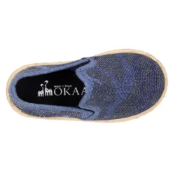 Alpargata con elásticos tipo slip on en lona camuflaje para niños.