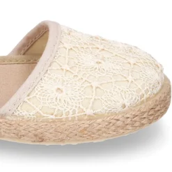 Alpargata lona ENCAJE con hebilla para niñas.