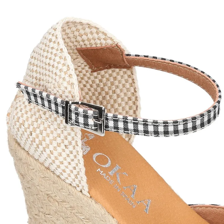 Alpargata mujer con cuña en lona VICHY.
