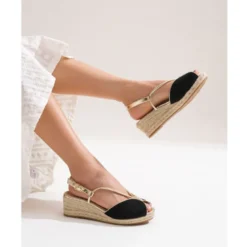 Alpargata mujer cuña de 3cm tipo SANDALIA.