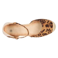 Alpargata mujer tradicional con cuña y diseño con estampado leopardo