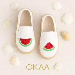 Alpargata niño con elásticos tipo Slip on en lona con SANDÍAS.