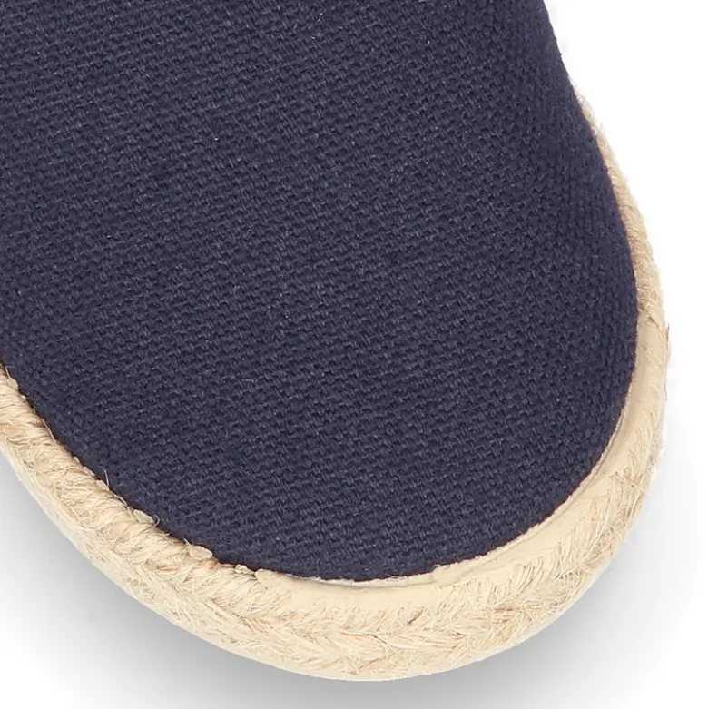 Alpargata niños con elásticos tipo slip on en lona con CUADROS.