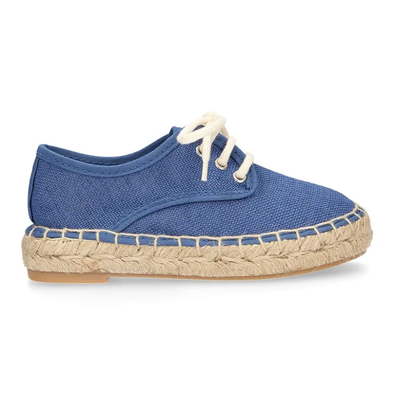 Alpargata niños tipo Blucher en lona LINO.