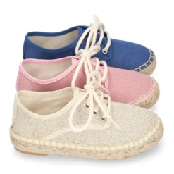 Alpargata niños tipo Blucher en lona LINO.