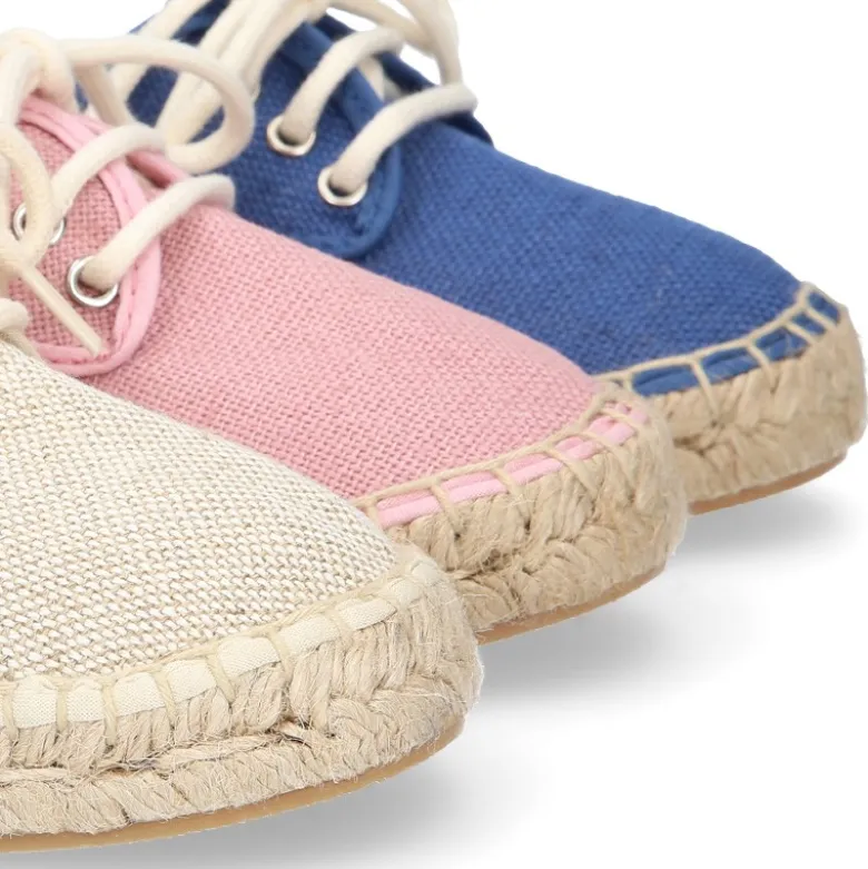 Alpargata niños tipo Blucher en lona LINO.