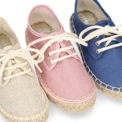 Alpargata niños tipo Blucher en lona LINO.