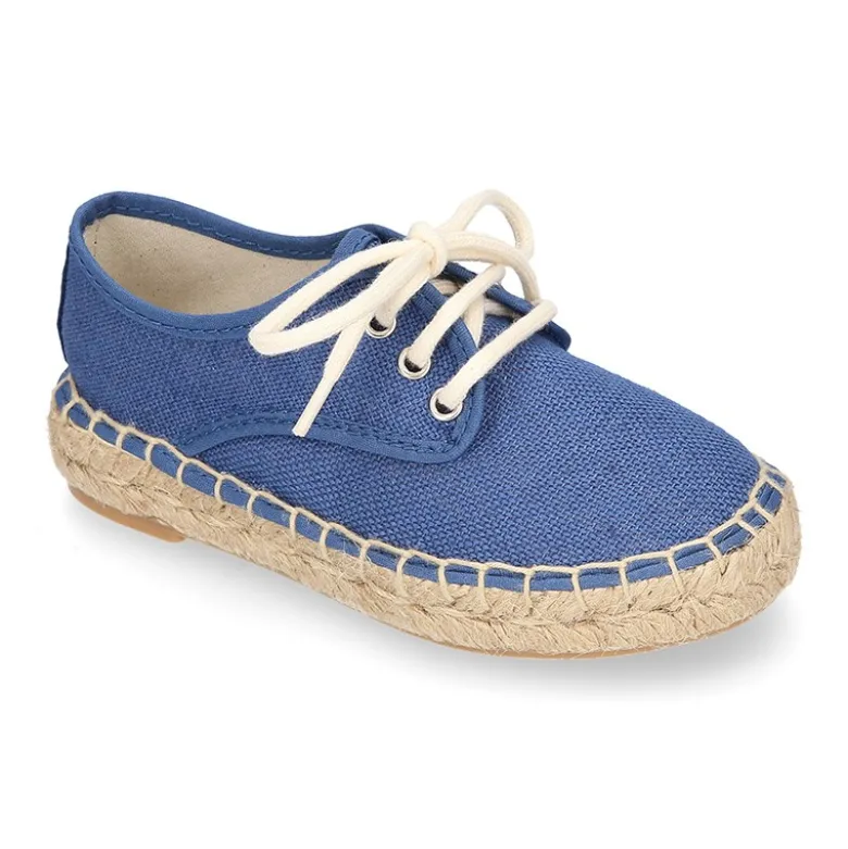 Alpargata niños tipo Blucher en lona LINO.