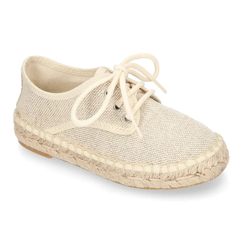 Alpargata niños tipo Blucher en lona LINO.