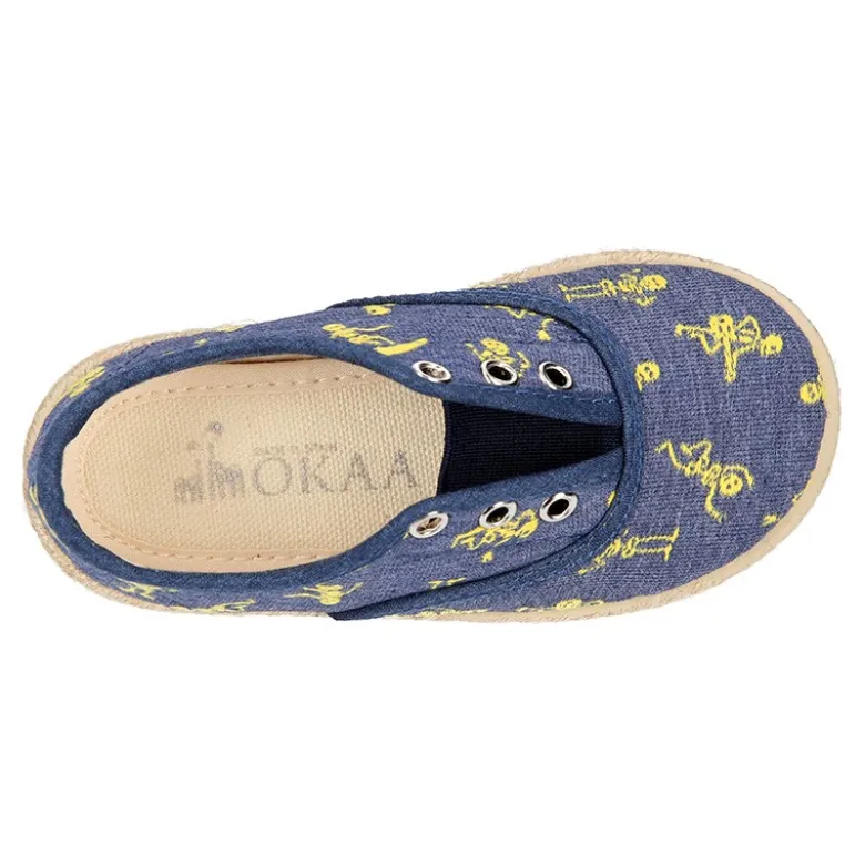 Alpargata niño tipo Bamba con elástico en lona ESQUELETOS.