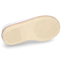 Alpargata niño tipo Blucher con cordones en LINO BLANCO.