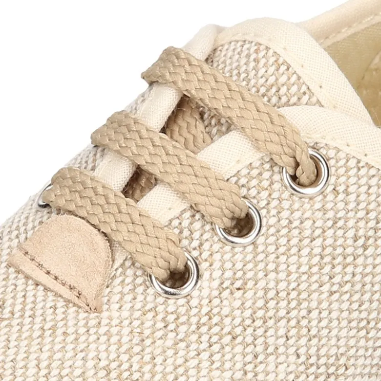 Alpargata niño tipo Blucher con cordones en LINO NATURAL.