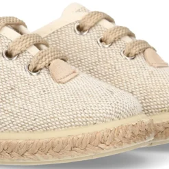 Alpargata niño tipo Blucher con cordones en LINO NATURAL.