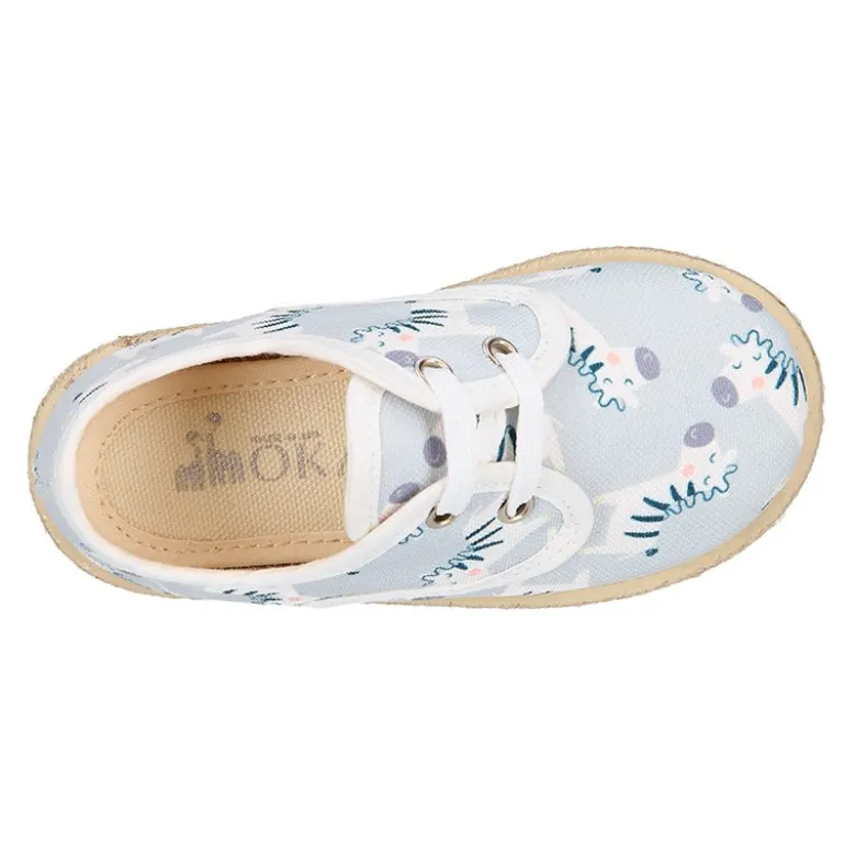 Alpargata niño tipo Blucher con cordones en lona ZEBRAS.