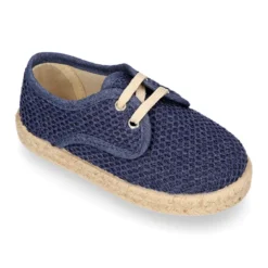 Alpargata niño tipo Blucher en lona CROCHET.