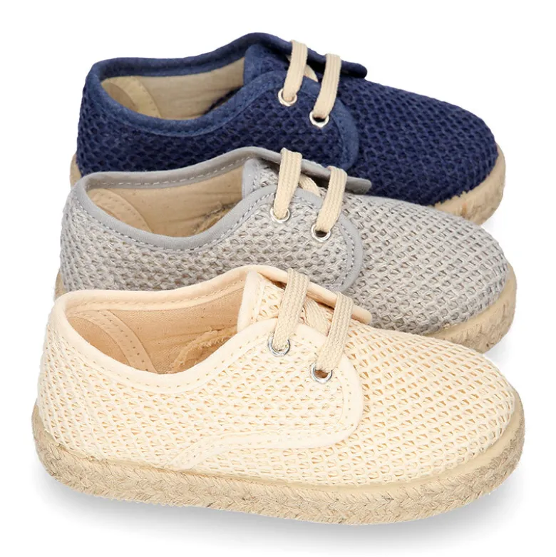 Alpargata niño tipo Blucher en lona CROCHET.