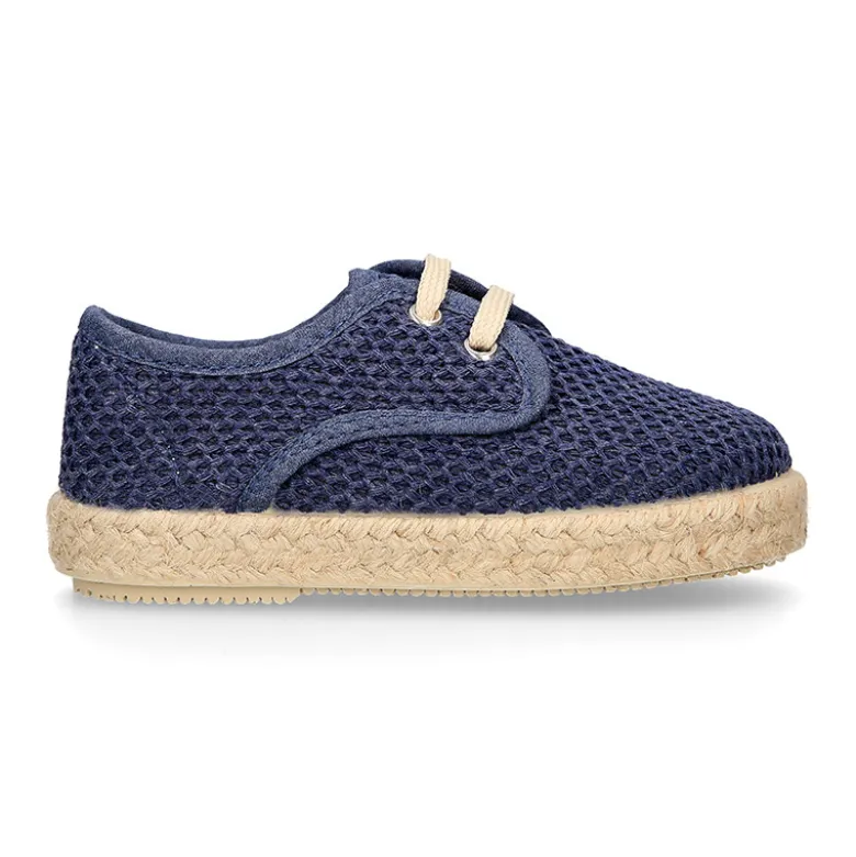 Alpargata niño tipo Blucher en lona CROCHET.