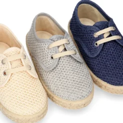 Alpargata niño tipo Blucher en lona CROCHET.