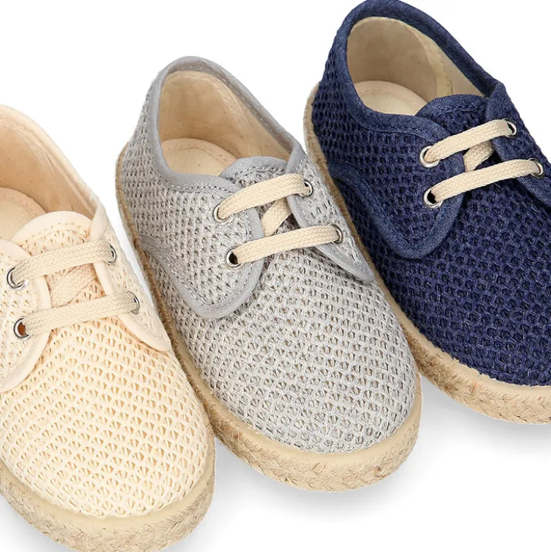 Alpargata niño tipo Blucher en lona CROCHET.