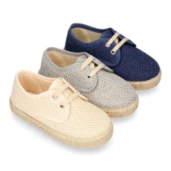 Alpargata niño tipo Blucher en lona CROCHET.