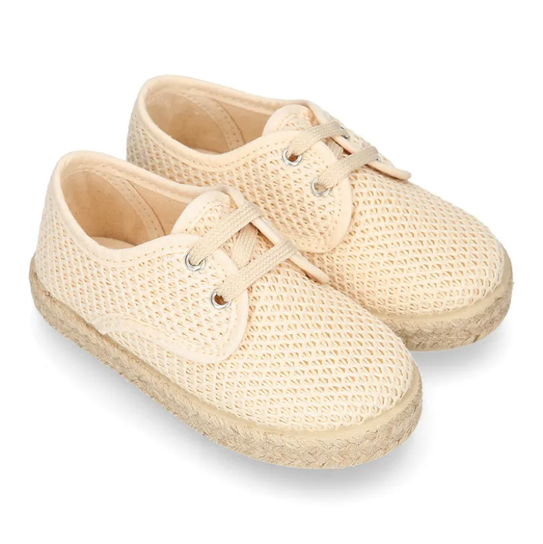Alpargata niño tipo Blucher en lona CROCHET.
