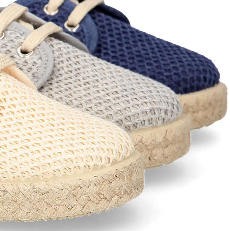 Alpargata niño tipo Blucher en lona CROCHET.