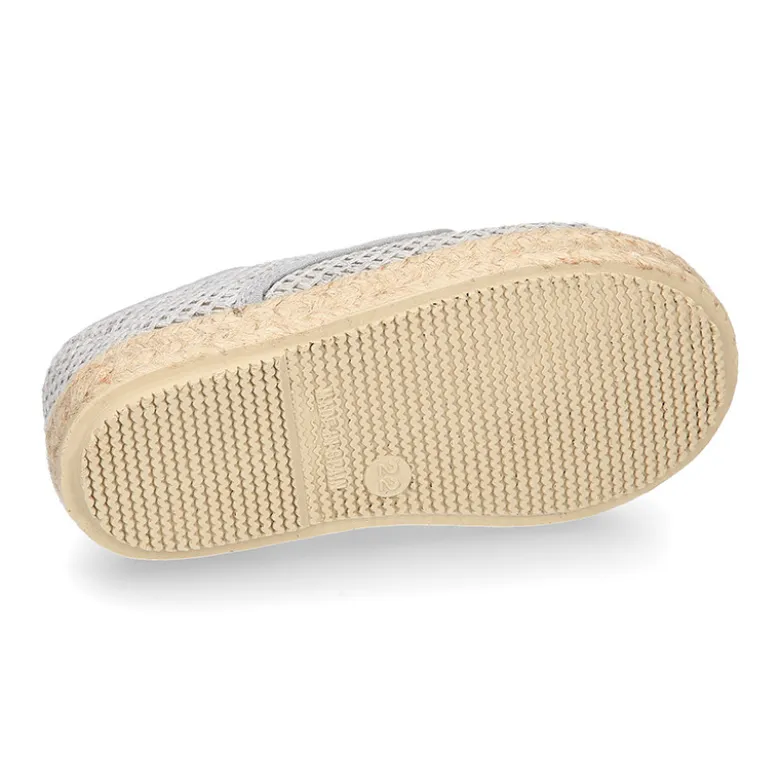 Alpargata niño tipo Blucher en lona CROCHET.