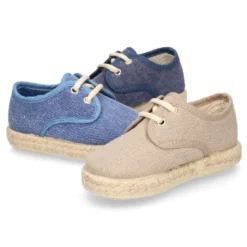 Alpargata niño tipo BLUCHER en lona algodón lavada.