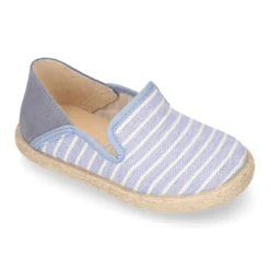 Alpargata niño tipo CANGREJO en lona algodón con RAYAS.