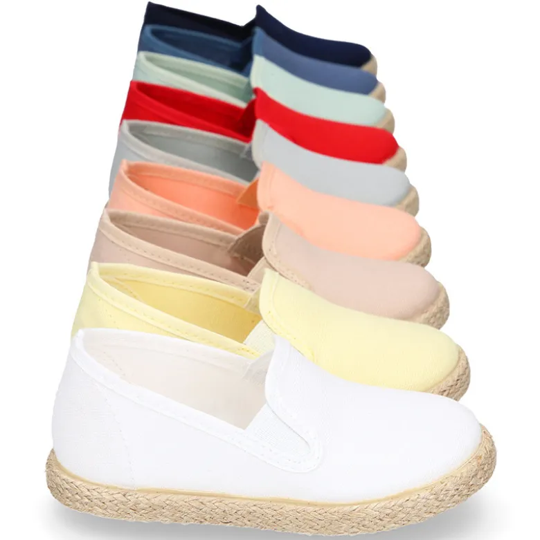 Alpargata niño tipo SLIP ON con elásticos en lona algodón.