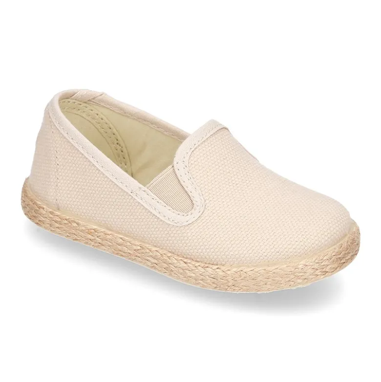 Alpargata niño tipo SLIP ON con elásticos en lona.
