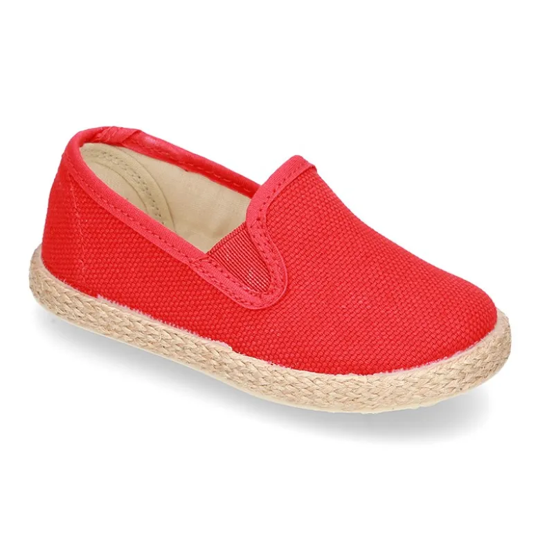 Alpargata niño tipo SLIP ON con elásticos en lona.
