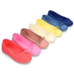 Bailarina básica con lazo ajustable en lona algodón NUEVOS COLORES de temporada.