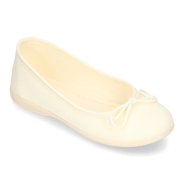 Bailarina básica con lazo ajustable en lona algodón NUEVOS COLORES de temporada.