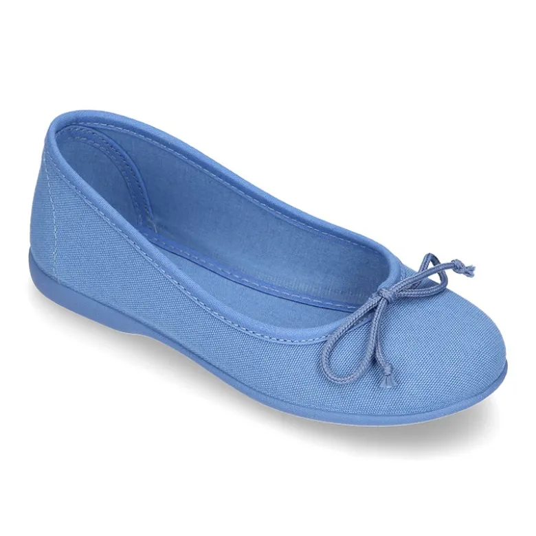 Bailarina básica con lazo ajustable en lona algodón NUEVOS COLORES de temporada.