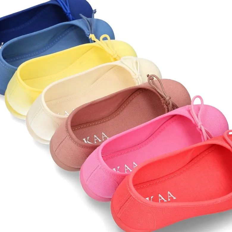 Bailarina básica con lazo ajustable en lona algodón NUEVOS COLORES de temporada.