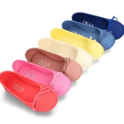 Bailarina básica con lazo ajustable en lona algodón NUEVOS COLORES de temporada.