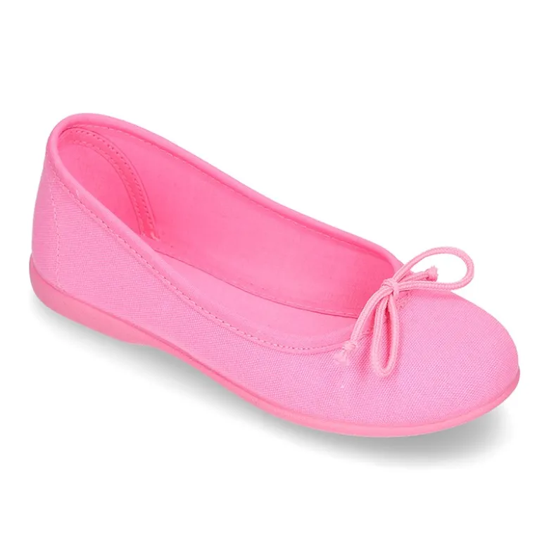 Bailarina básica con lazo ajustable en lona algodón NUEVOS COLORES de temporada.