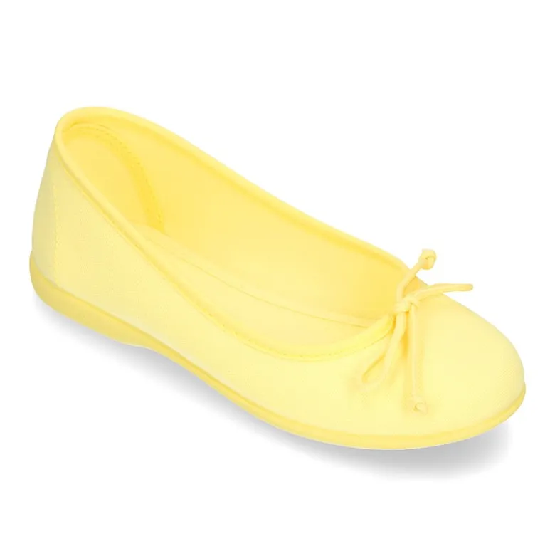 Bailarina básica con lazo ajustable en lona algodón NUEVOS COLORES de temporada.