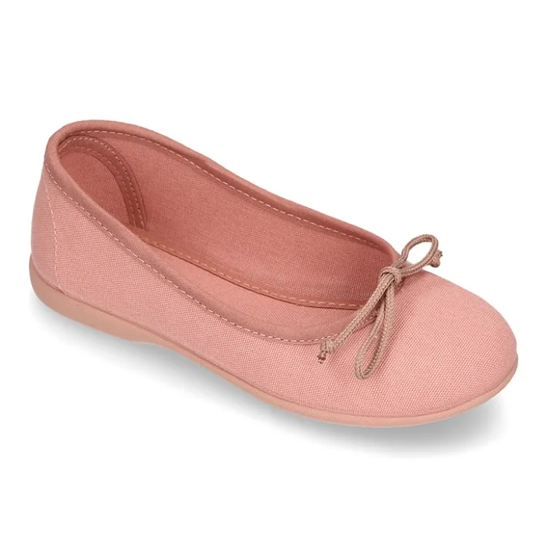 Bailarina básica con lazo ajustable en lona algodón NUEVOS COLORES de temporada.
