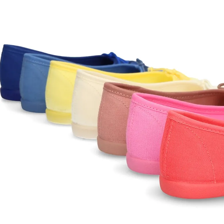 Bailarina básica con lazo ajustable en lona algodón NUEVOS COLORES de temporada.