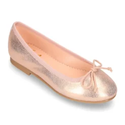 Bailarina clásica con lazo ajustable en piel ante suave METALIZADO.