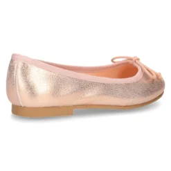 Bailarina clásica con lazo ajustable en piel ante suave METALIZADO.