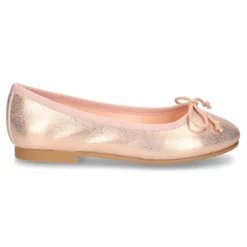 Bailarina clásica con lazo ajustable en piel ante suave METALIZADO.