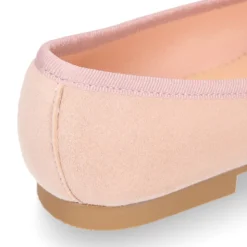 Bailarina clásica niña con lazo ajustable en piel ante en colores pastel.