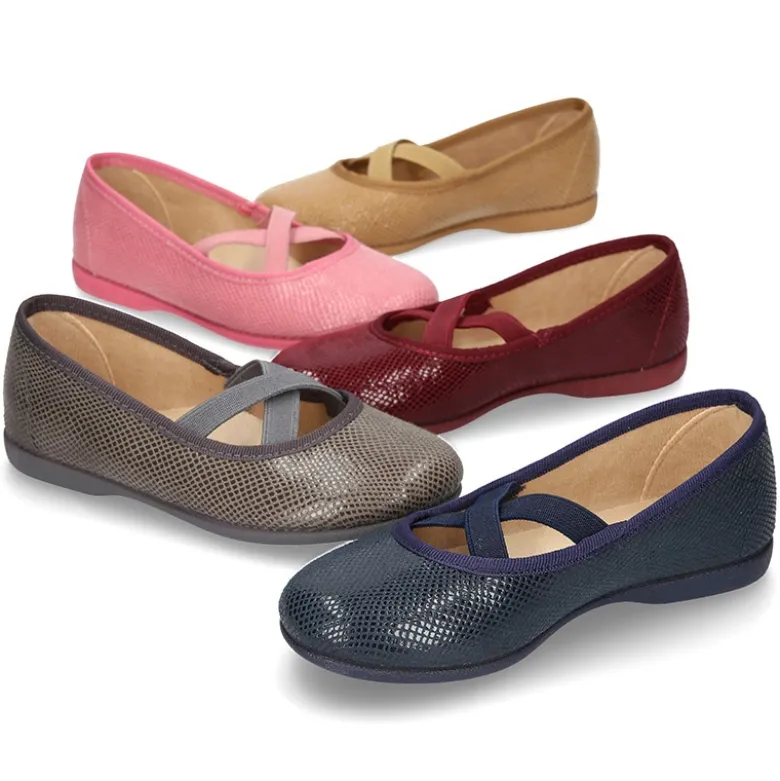 Bailarina en Serratex estampado con cintas cruzadas.