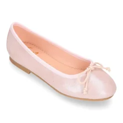 Bailarina niña clásica con lazo ajustable en piel ante METALIZADO.