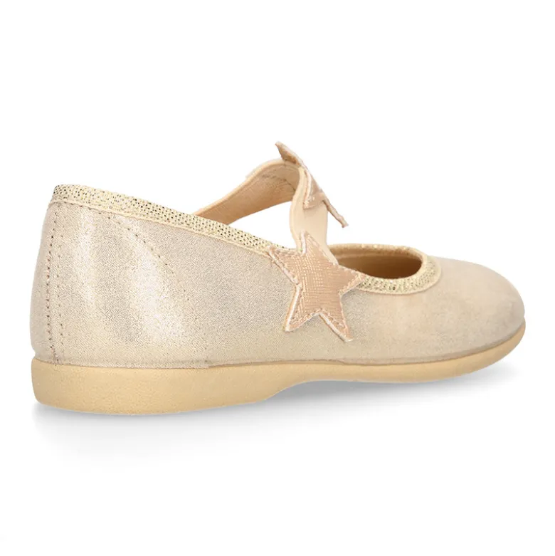 Bailarina niña con elástico con estrellas en lona laminada.